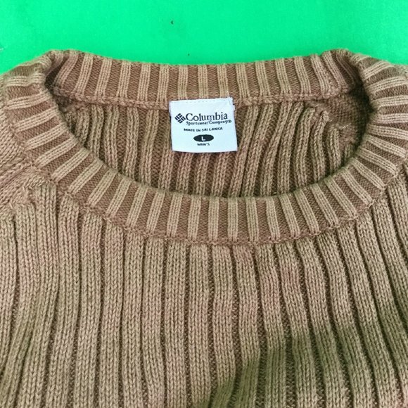 Columbia men's 100% cotton brown color Crewneck sweater SIZE--L - Picture 2 of 4